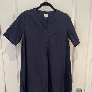 Navy blue a-line short sleeve dress